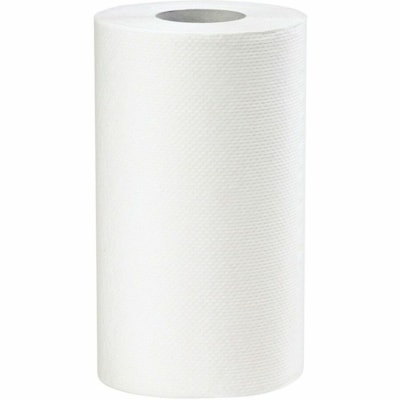 White Swan Roll Towel - 1 Ply - 7.5" Width x 205 ft Length - 2" (50.80 mm) Core - White - Fiber - 24 / Case 24RLS/CTN 88%PCE ECOLOGO FSC 