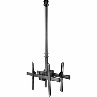 StarTech.com Dual TV Ceiling Mount, Back-to-Back Hanging Dual Screen VESA Pole Mount for 32"-75" TVs - Height Adjustable Telescopic Pole - Adjustable back-to-back dual TV ceiling mount w/ telescopic pole for large VESA mount displays/curved TVs up to 75in (110lb) per screen - Swivel/rotate/tilt - Wo  MNT 