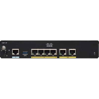 Cisco C931-4P 1 SIM Cellular, Ethernet, ADSL2, VDSL2+ Modem/Wireless Router - 4G - LTE 800, LTE 2100, LTE 700, LTE 900, LTE 2600, LTE 1800 - LTE, UMTS, HSPA+, EDGE, GPRS(1 x External) - 4 x Network Port - 2 x Broadband Port - USB - Gigabit Ethernet - VPN Supported - Desktop  PERP 