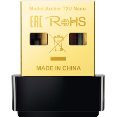 TP-Link Archer T2U Nano IEEE 802.11ac Dual Band Wi-Fi Adapter for Notebook - USB 2.0 - 600 Mbit/s - 2.40 GHz ISM - 5 GHz UNII - External  