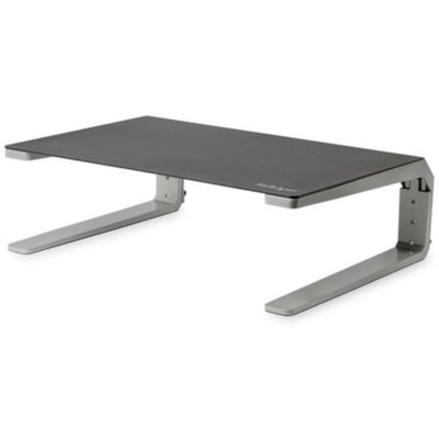 StarTech.com Monitor Riser Stand, For up to 32" (22lb/10kg) Monitor, Monitor Riser, Steel&Aluminum, Monitor Shelf w/ Three Height Settings - Raise your monitor to a comfortable viewing height with this monitor riser stand - Steel and aluminum computer monitor riser for up to 32" monitor - Adjust the  STND 