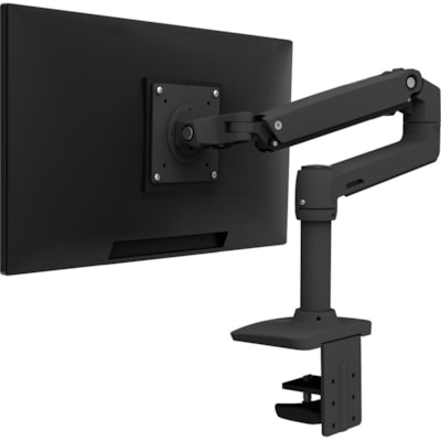 Ergotron Mounting Arm for Monitor - Matte Black - 1 Display(s) Supported - 34" Screen Support - 24.91 lb (11300 g) Load Capacity - 75 x 75, 100 x 100 rm (matte black) with 2-Piece Clamp & Grommet Moun