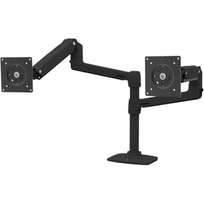 Ergotron Mounting Arm for Monitor, Notebook, Display Screen, TV - Matte Black - Height Adjustable - 2 Display(s) Supported - 24" Screen Support - 39.90 lb (18100 g) Load Capacity - 100 x 75, 100 x 100, 75 x 75 - VESA Mount Compatible - Steel, Aluminum Arm  Matte Black - Two-Monitor  Mount - Mounting St
