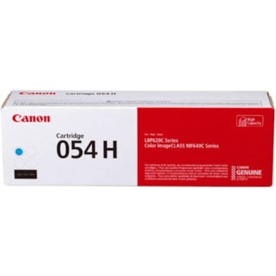 Canon 054H Original High Yield Laser Toner Cartridge - Cyan - 1 Pack - 2300 Pages YIELD 