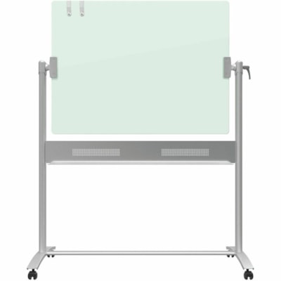 Quartet Infinity® Dry Erase Board Easel - 36" (914.40 mm) Width x 48" (1219.20 mm) Height - White Glass Surface - Horizontal - Magnetic - Frameless, Accessory Tray, Wheels, Stain Resistant, Ghost Resistant - 1 Pack 4X3 MAGNETIC 4 CASTER