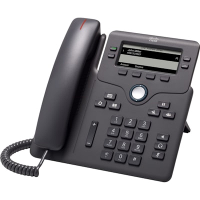 Cisco 6851 IP Phone - Refurbished - Charcoal - 4 x Total Line - VoIP - 2 x Network (RJ-45) - PoE Ports  PERP 