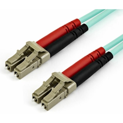 StarTech.com 15m (50ft) LC/UPC to LC/UPC OM4 Multimode Fiber Optic Cable, 50/125µm, 100G, Low Insertion Loss, LSZH Fiber Jumper Cord - 15m (49ft) OM4 Multimode LC/LC-UPC Fiber Cable; 1/10/40/100 Gbps Full Duplex; 50/125µm Core w/ Aramid Sheath; Bandwidth: 2000MHz·km at 850nm w/ VCSEL sou  CABL 
