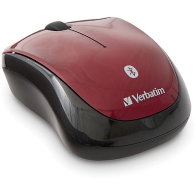 Verbatim Bluetooth® Wireless Tablet Multi-Trac Blue LED Mouse - Garnet - Blue LED/Optical - Wireless - Bluetooth - Garnet - 1600 dpi - 3 Button(s) - Symmetrical - 1 Each MULTI-TRAC LED RED