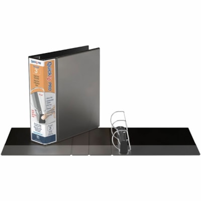 QuickFit - Classeur à anneaux D simple touche PRO - 3 po (76,20 mm) Capcité du classeur - format lettre - format 8 1/2 po (215,90 mm) x 11 po (279,40 mm) - 600 Capacité en feuilles - Fastener(s) : Anneau en D - Pocket(s) : À l'intérieur avant et arrière - Polypropyl&  