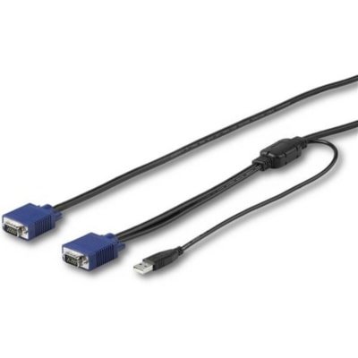 StarTech.com 6 ft. (1.8 m) USB KVM Cable for StarTech.com Rackmount Consoles - VGA and USB KVM Console Cable (RKCONSUV6) - 5.9 ft (1.80 m) KVM Cable for KVM Console, KVM Switch, Server - First End: 1 x 14-pin HD-15 - Male - Second End: 1 x 15-pin HD-15 - Male, 1 x 4-pin USB 2.0 Type A - Male - Suppo ables your switch kit to conve niently operate your