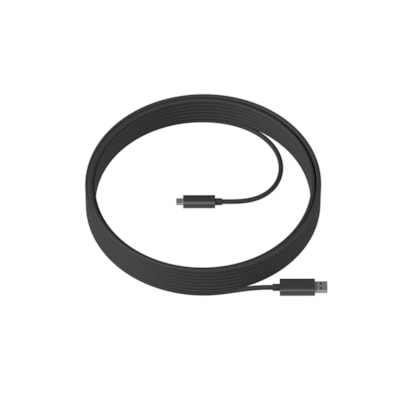 Logitech Strong USB Cable - 32.8 ft (10 m) USB/USB-C Data Transfer Cable for Power Supply, Tap, Camera, Peripheral Device, PC, USB Hub, Webcam, Speakerphone - First End: 1 x USB 3.2 (gen 2) Type A - Male - Second End: 1 x USB 3.2 (gen 2) Type C - Male - 10 Gbit/s - Plenum  