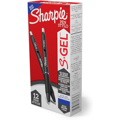 Sharpie S-Gel Pens - 1 mm (0.04") Pen Point - Retractable - Blue Ink - Gel-based - 1 Dozen  