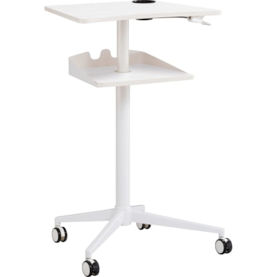 Safco Active Collection Vum Mobile Workstation - 25.3" x 19.8" x 47.8" - 2 Shelve(s) - Finish: White  