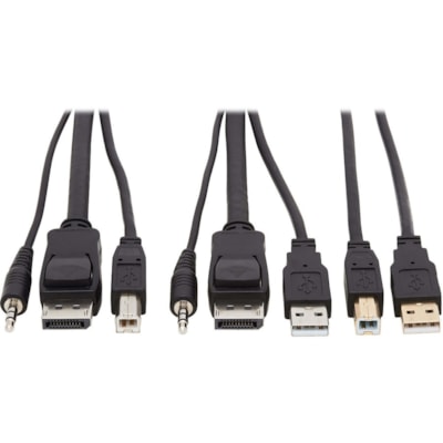 Tripp Lite series P783-010-U KVM Cable - 10 ft (3.05 m) KVM Cable for KVM Switch, Computer - First End: 1 x Mini-phone Audio - Male, 1 x DisplayPort 1.2 Digital Audio/Video - Male, 1 x USB 2.0 Type A - Male - Second End: 1 x Mini-phone Audio - Male, 1 x DisplayPort 1.2 Digital Audio/Video - Male, 1    USB  3.5 mm Audio (3xM/3xM) + USB (M/M)  4K  4:4