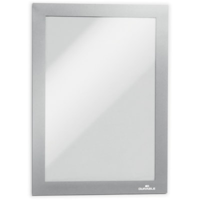 DURABLE - Porte-panneau Duraframe - Holding Width 5,50 po (139,70 mm) x Holding Height 8,50 po (215,90 mm) - Magnétique, Résistant aux rayures, Robuste - Plastique - Argenté - 2 / emballage MAGNÉTIQUES DEMI-LETTRE ARGENT PAQUET DE 2