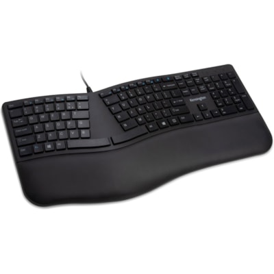 Kensington Pro Fit Ergo Wired Keyboard - Cable Connectivity - USB Type A Interface - Windows, ChromeOS, Mac OS - Black  ACCS 