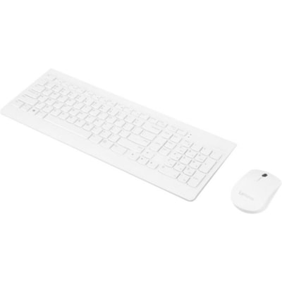 Lenovo 510 Wireless Combo Keyboard & Mouse (White) - US English (103P) - USB Wireless RF - English (US) - White - USB Wireless RF Mouse - Optical - 1200 dpi - Scroll Wheel - White - Symmetrical - AA - Compatible with Windows - Retail ite 