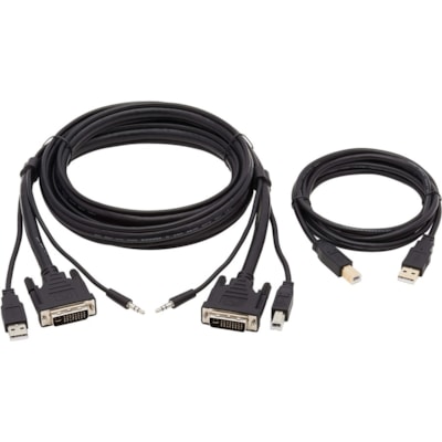 Tripp Lite series P784-006-U KVM Cable - 6 ft (1.83 m) KVM Cable for KVM Switch, Computer, Scanner, Smart Card, Biometric Reader - First End: 1 x 24-pin DVI-I (Dual-Link) Digital Video - Male, 1 x Mini-phone Stereo Audio - Male, 1 x USB 2.0 Type A - Male - Second End: 1 x 24-pin DVI-I (Dual-Link) Di I-I Left Connector - Male Left  Gender - 3.5mm USB-