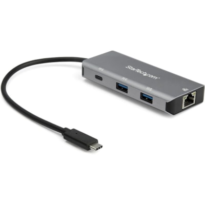 StarTech.com 3 Port USB C Hub with Gigabit Ethernet - 2x USB-A/1x USB-C - SuperSpeed 10Gbps USB 3.2 Gen 2 Type C Hub - USB Bus Powered - Portable 3 port USB-C hub w/ Gigabit Ethernet RJ45 - USB Type-C host laptop to 1x USB-C & 2x USB-A - USB 3.2/3.1 Gen 2 SuperSpeed 10Gbps - Bus Powered adapter hub   PERP 