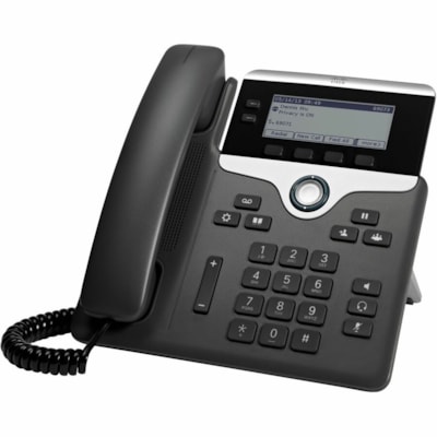 Cisco 7821 IP Phone - Corded - Corded - Wall Mountable, Desktop - Charcoal  - 2 x Total Line - VoIPNetwork (RJ-45) - PoE Ports  COO 