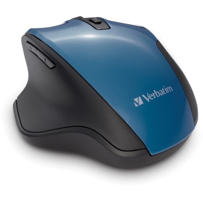 Verbatim Silent Ergonomic Wireless Blue LED Mouse - Dark Teal - Blue LED/Optical - Wireless - Radio Frequency - 2.40 GHz - Dark Teal - USB - 1600 dpi - 6 Button(s) - 1 Each DARK TEAL 