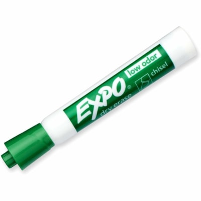 Expo Low Odor Dry Erase Markers, Chisel Tip - Broad Chisel, Medium, Fine Marker Point - Green Ink - Alcohol Based - 1 Each LOW ODOUR CHISEL POINT NON TOXIC SANFORD EXPO LOW ODOUR