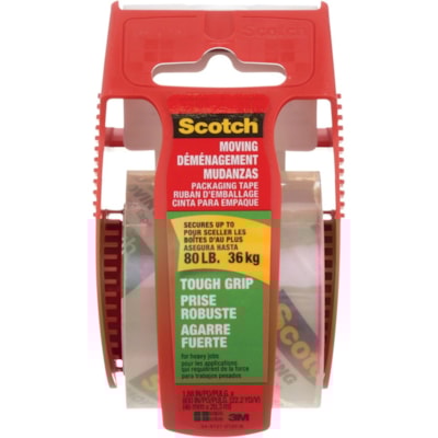 Scotch - PACK TAPE TOUGHGRIP 48mmx20.3M - longueur de 22,2 vg (20,3 m) x largeur de 1,89 po (48 mm) - clair - Distribluteur inclus Rouleau - 1 / Rouleau 150-ESF 48MMX20.3M (1.88POX800PO)
