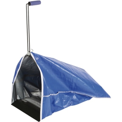 Globe Litter Scoop with Bag - - HandleMetal, Vinyl - Blue, Silver - 1 Each HEAVY DUTY VINYL BAG 