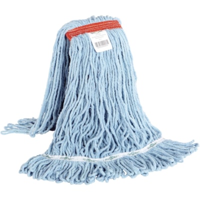 Globe Synthetic Looped End Wet Mop Narrow Band Blue 20oz - 7" (177.80 mm) Width x 17" (431.80 mm) Length - Synthetic Yarn - 1 Each NARROW BAND BLUE TRUE WEIGHT MOP