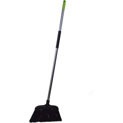 Globe Jumbo 16" Commercial Angle Broom - 1" (25.40 mm) Handle Diameter - 53" (1346.20 mm) Overall Length - Steel Handle - 1 Each HEAVY-DUTY OUTDOOR USE PRO. GRADE  FOAM COMFORT GRIP