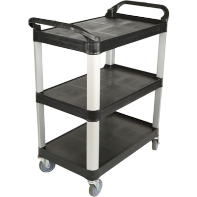 Globe Utility Cart Small Black - 200 lb (90718.47 g) Capacity - 33" (838.20 mm) Length x 17" (431.80 mm) Width x 37" (939.80 mm) Height - Black - 1 Each ACCOMODATES UP TO 200LBS 