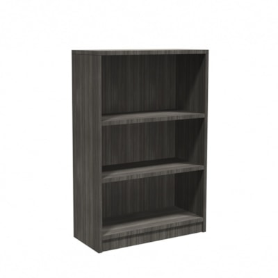 Heartwood Innovations Bookcase - 32" (812.80 mm) x 14" (355.60 mm) x 1" (25.40 mm), 0.1" (3 mm) x 48" (1219.20 mm) Shelf, Edge - 3 Shelve(s) - Material: Particleboard, Laminate - Finish: Gray Dusk - Thermofused Laminate (TFL) Table Top GREY DUSK FINISH 32"W X 14"D X 48"H