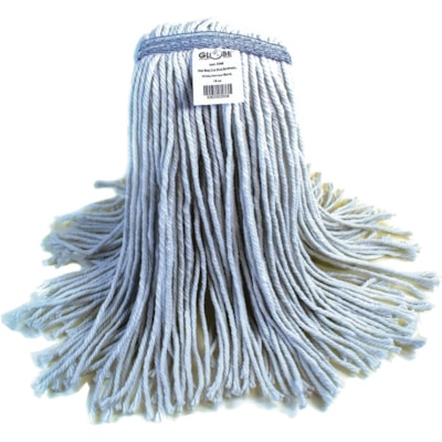 Globe Synthetic Wet mop Narrow Band 20oz Cut End White - 7" (177.80 mm) Width x 15" (381 mm) Length - Synthetic Yarn - 12 / Pack CUT END WHITE NOT LAUNDERABLE