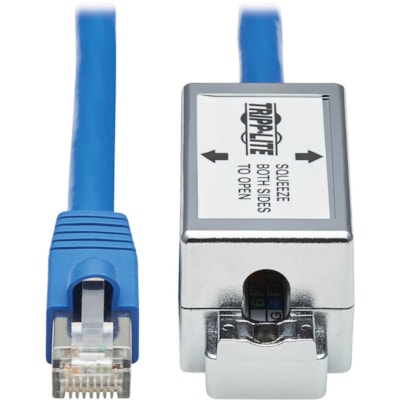 Tripp Lite series Cat6a Junction Box Cable Assembly, 18 in., Blue - 1.5 ft (0.46 m) Category 6a Network Cable for Network Device, Surveillance Camera, Wallplate, Access Point - First End: 1 x RJ-45 Network - Male - Second End: 1 x 110 Punchdown Block - 10 Gbit/s - Patch Cable - Shielding - Gold Plat bly - Surface Mount  Shielded  PoE+  RJ45/110 Punc