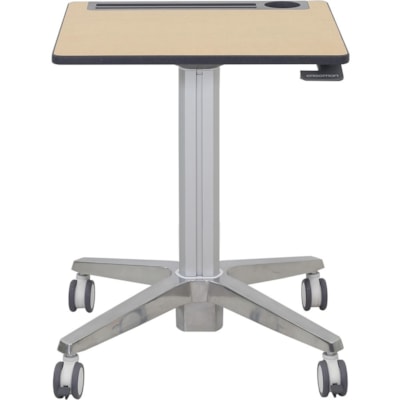 Ergotron Mobile Desk - Maple Top - 15 lb (6.80 kg) Capacity - 27" (685.80 mm) Table Top Width x 20.5" (520.70 mm) Table Top Depth - Assembly Required APLE 
