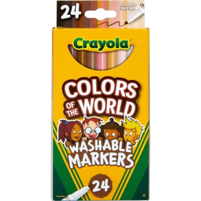 Crayola Ultra-Clean Art Marker - Wide, Fine Marker Point - Assorted Ink - Assorted Barrel - 24 / Pack BROAD LINE MARKER 