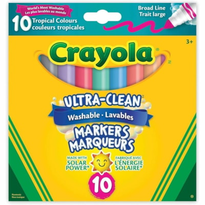 Crayola Ultra-Clean Marker - Wide Marker Point - Tropical Ink - 10 / Box BROAD LINE MARKER 