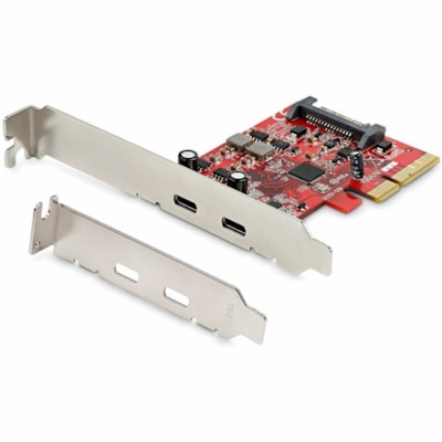 StarTech.com 2-Port USB 3.2 Gen 2 PCIe Card, USB-C 10Gbps PCI Express 3.0 x4 Controller, USB Type-C, Data Only, Windows/macOS/Linux, TAA - USB-C 10Gbps PCIe Card; 15W (5V@3A per port) for charging - ASM3242 controller using x4 lanes - Supports Multiple INs and UASP; Full or low-profile, PCIe 3.0 x4   CTLR 