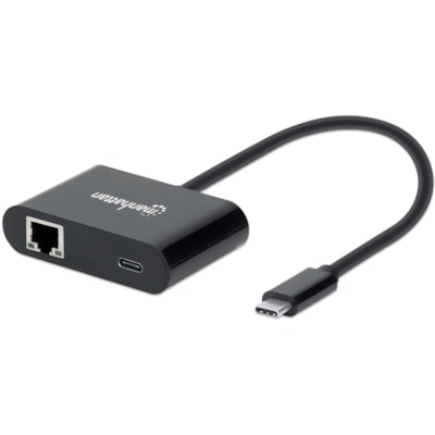 Manhattan USB-C to Gigabit Network Adapter With Power Delivery Port - USB 3.2 (Gen 1) Type C - 1 Port(s) - 1 - Twisted Pair - 10/100/1000Base-T - Portable work Adapter with Power Delive ry Port Gigabit (10/