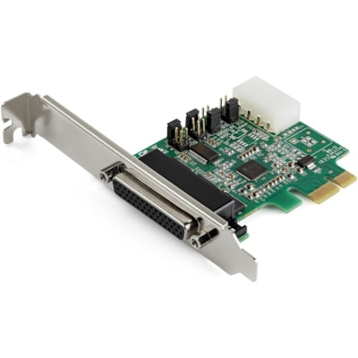 StarTech.com 4-port PCI Express RS232 Serial Adapter Card - PCIe to Serial DB9 RS-232 Controller Card - 16950 UART - Windows/Linux - 4 port PCI Express RS232 serial controller card w/16950 UART/ASIX AX99100 - Bi-directional speeds 921.6Kbps/port | 256 byte FIFO | 9th data bit - Pin 9 pwr out 5v/12v/  CTLR 