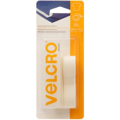 VELCRO® 91906C For Fabrics Sticky Back for Fabrics - 2 ft (0.6 m) Length x 0.75" (19.1 mm) Width - White - Permanent Adhesive Backing FABRICS 24IN X 3/4IN. WHITE 