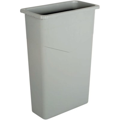 Globe Slim Container 23 Gallon Grey - 87.06 L Capacity - Rectangular - 30" (762 mm) Height x 11" (279.40 mm) Width - Gray - 4 SPACE-EFFICIENT FITS TIGHT SPACES