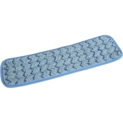 Globe Microfiber Wet Pad 18" - 6" (152.40 mm) Width x 21" (533.40 mm) Length - Hook & Loop Backing, Launderable - MicroFiber, Nylon, Polyester - 10 / Pack SPLIT NYLON/POLYESTER BLEND DOUBLE FINISHED EDGES
