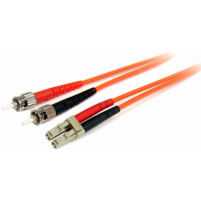 StarTech.com 1m Fiber Optic Cable - Multimode Duplex 62.5/125 LSZH Fiber Jumper Cord - LC/ST - Connect fiber network devices for high-speed transfers with LSZH rated cable - 1m LC/ST Fiber Optic Cable - 1 m LC to ST Fiber Patch Cable - 1 meter LC to ST Fiber Cable - Multimode Duplex 62.5/125 - LSZH  for high-speed transfers with LSZH rated cable - 1