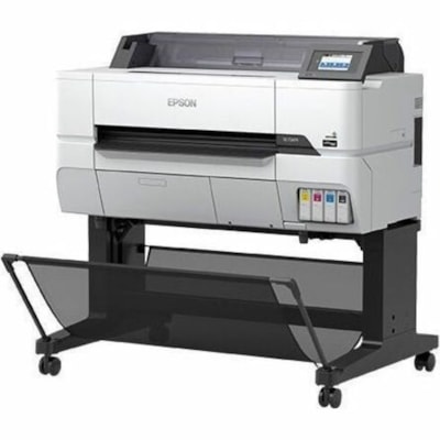 Epson SureColor T-Series T3475 Imprimante grand format à jet d'encre - 24 po (609,60 mm) Largeur d'impression - Couleur - 4 Couleur(s) - 25 Seconde Vitesse de couleur - 2400 x 1200 dpi - USB - Ethernet - Réseau sans-fil - Papier, Papier en rouleau, Massicot - Position au sol support&eacu  PRNT 