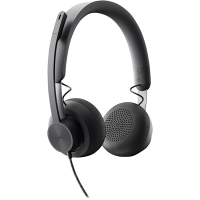 Logitech Zone Headset - Stereo - USB Type C - Wired - 32 Ohm - 20 Hz to 16 kHz - Over-the-head - Binaural - Circumaural - 6.2 ft Cable - Uni-directional, Omni-directional Microphone  