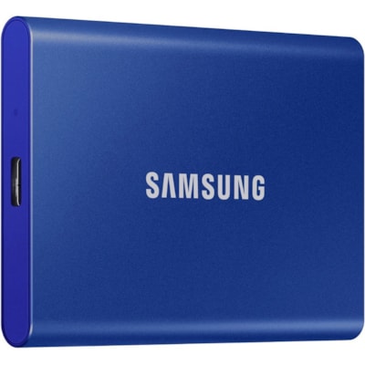 Samsung T7 MU-PC2T0R/WW 1 TB Portable Solid State Drive - External - PCI Express NVMe - Indigo Blue - Gaming Console, Desktop PC, Smartphone, Tablet Device Supported - USB 3.2 (Gen 2) Type C - 1050 MB/s Maximum Read Transfer Rate - 256-bit Encryption Standard - 3 Year Warranty PRTBL SSD-BLU 