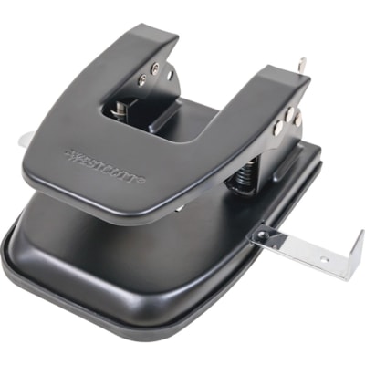 Westcott Adjustable 2 Hole Punch - 2 Punch Head(s) - 25 Sheet of 70g Paper - Black  