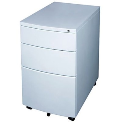 HDL Metal Mobile Pedestal - 3 x Drawer(s) for Box, File - Legal, Letter - Locking Drawer, Mobility, Ball Bearing Slide, Pencil Tray - Titanium - Metal 2 UTILITY AND 1 FILE DRAWER FO 15 1/2" W X 22 1/2" D X 25" H
