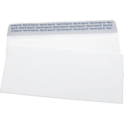 Supremex Peel & Seal Envelope - #10 - 9 1/2" (241.30 mm) Width x 4 1/8" (104.78 mm) Length - 24 lb (10886.22 g) - Peel & Seal - White - 500 / Box 24LB OPEN SIDE WHITE WOVEN FSC PAPER